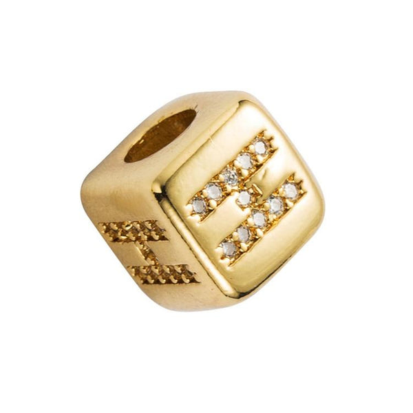 Brass Micro Inlaid Couple Red String Pull Diy Bracelet English Letter Beads Style H Charms & Pendants