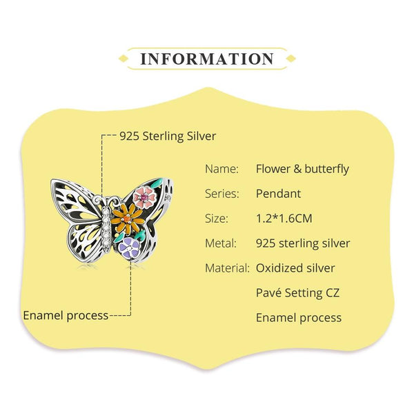 925 Sterling Silver Flower Butterfly Beads For Diy Bracelets & Necklaces Charms & Pendants