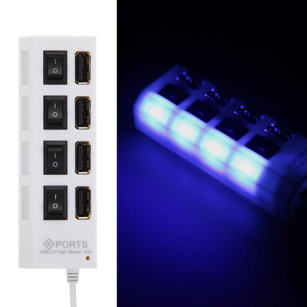 4 Port Usb Hub With High Speed 2.0 Splitter And On / Off Switch Usb Cables Hubs & Adapters