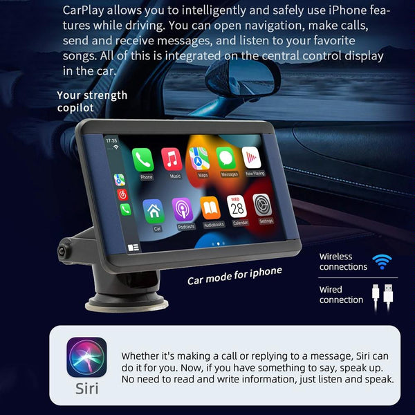 7 Inch Car Mp5 Player With Carplay & Tablet Monitor Rear View Monitors/Cams & Kits
