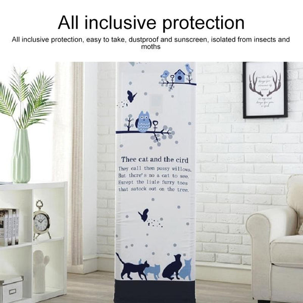 Vertical Cabinet Air Conditioning Dust Cover All Inclusive Fabric Dark Grid Bear 175X55x35cm Portable Air Conditioners