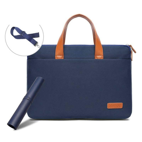 Ultra Thin Macbook Laptop Bag With Mouse Pad Dark Blue & Black 13.3 14 Inches Laptop Cases & Bags