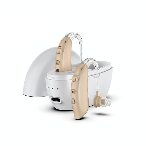 Rechargeable Hearing Aid Amplifier With Charging Pod Skin / White Other Health Care