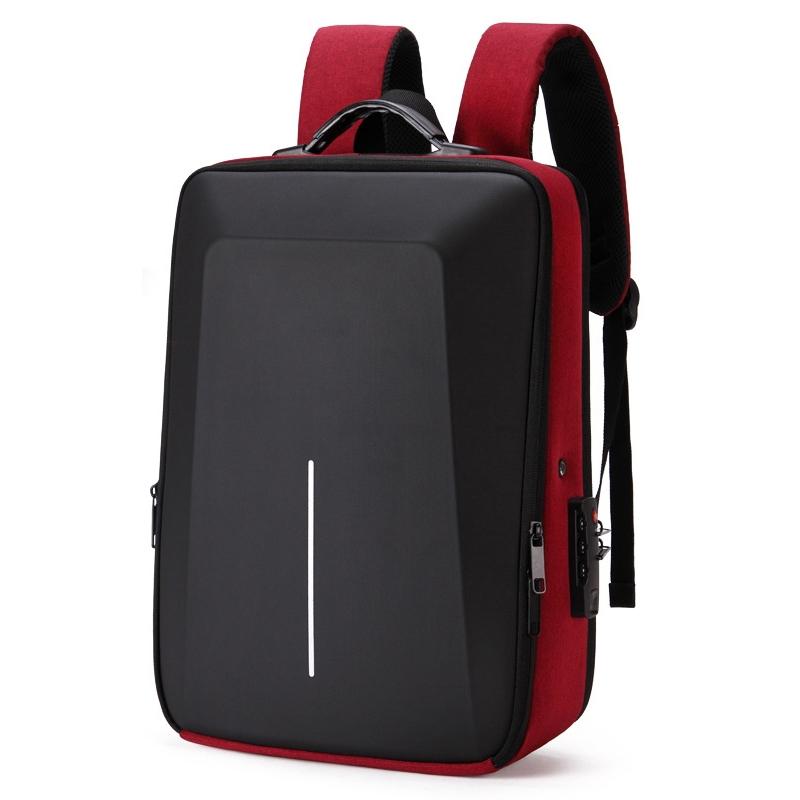 Hard Shell Backpack Alloy Frame Anti Theft Computer Bag For Men Red Laptop Cases & Bags