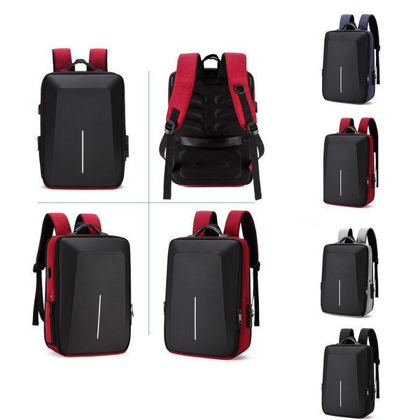Hard Shell Backpack Alloy Frame Anti Theft Computer Bag For Men Red Laptop Cases & Bags