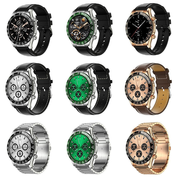 Smart Bluetooth Calling Watch With Nfc Function Green Silver Steel Smart Watches