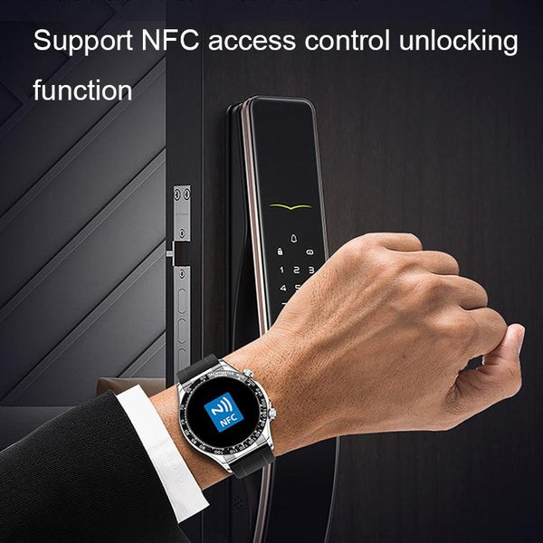 Smart Bluetooth Calling Watch With Nfc Function Green Silver Steel Smart Watches