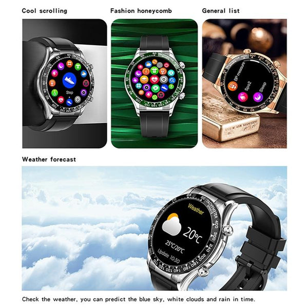 Smart Bluetooth Calling Watch With Nfc Function Green Silver Steel Smart Watches