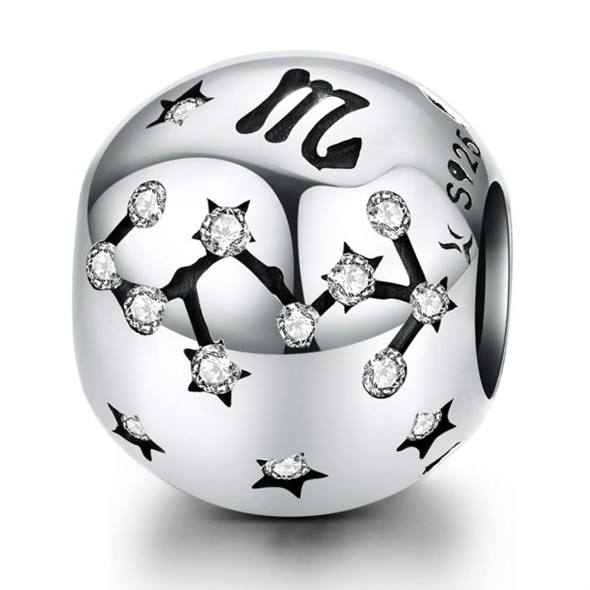 925 Sterling Silver Diy Beaded Bracelet For Scorpio Style Charms & Pendants