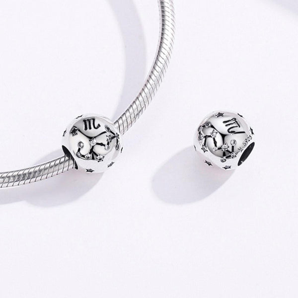 925 Sterling Silver Diy Beaded Bracelet For Scorpio Style Charms & Pendants