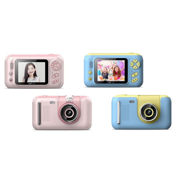 Kids Hd Reversible Camera 2.4 Inch 8G Memory Card Reader Yellow / Blue Digital Cameras