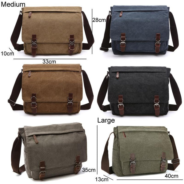 Gray Canvas Business Messenger Bag Large Size Women's Bags & Handbags