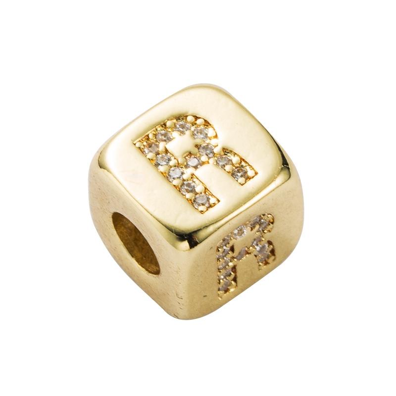 Brass Micro Inlaid Couple Red String Pull Diy Bracelet English Letter Beads Style Charms & Pendants