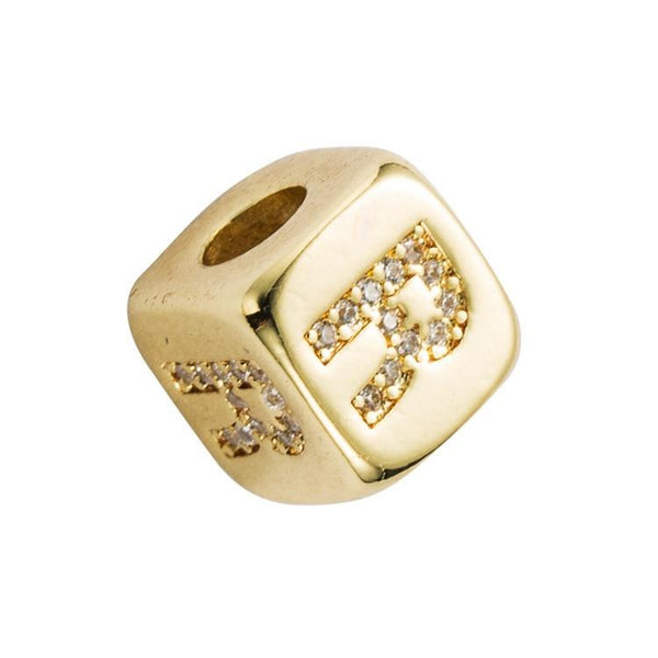 Brass Micro Inlaid Couple Red String Pull Diy Bracelet English Letter Beads Style Charms & Pendants