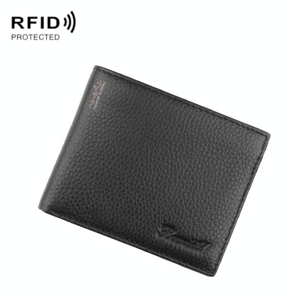 1 Sets Of Rfid Men Short Wallet With Card Slots Black Wallets