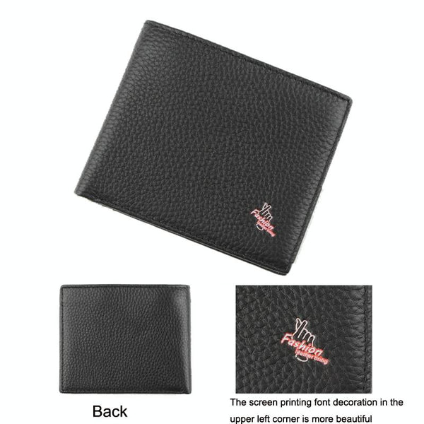 1 Sets Of Rfid Men Short Wallet With Card Slots Black Wallets