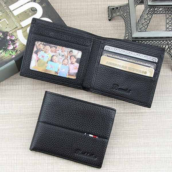 1 Sets Of Rfid Men Short Wallet With Card Slots Black Wallets