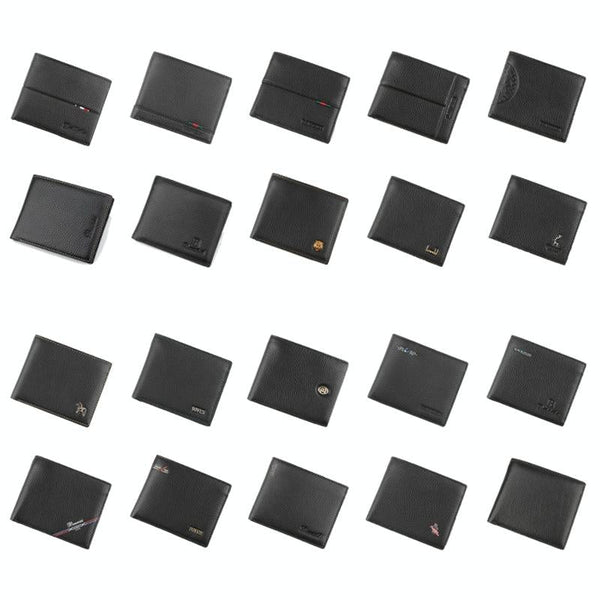 1 Sets Of Rfid Men Short Wallet With Card Slots Black Wallets