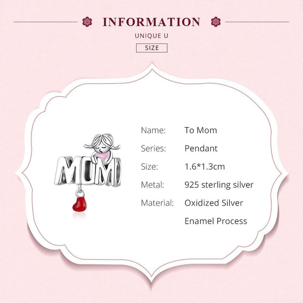 925 Sterling Silver Mom Beads For Diy Bracelets & Necklaces Charms & Pendants