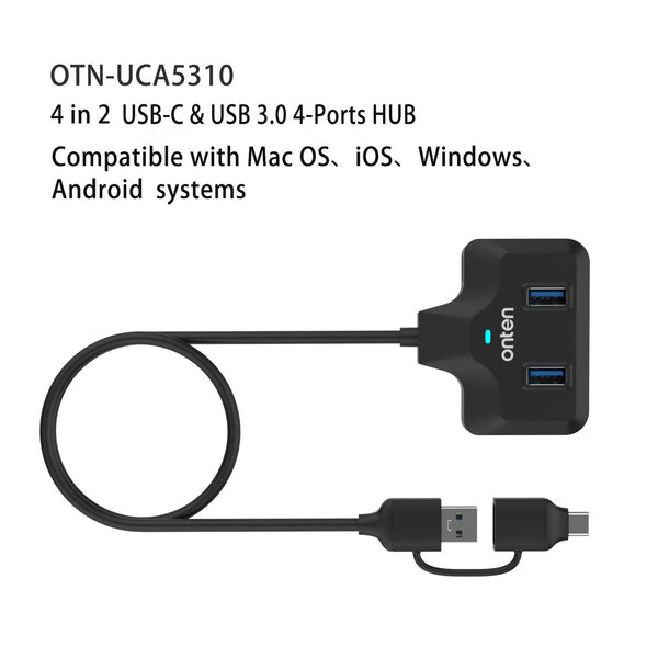 4 In 2 Usb C / Type + Usb3.0 Docking Station Chargers & Docking Stations