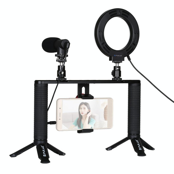 4 In 1 Vlogging Kit With 4.7 Ring Light Mic Tripod & Stabilizer Other Tripods & Supports