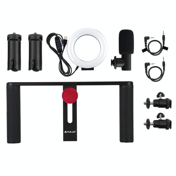 4 In 1 Vlogging Kit With 4.7 Ring Light Mic Tripod & Stabilizer Other Tripods & Supports