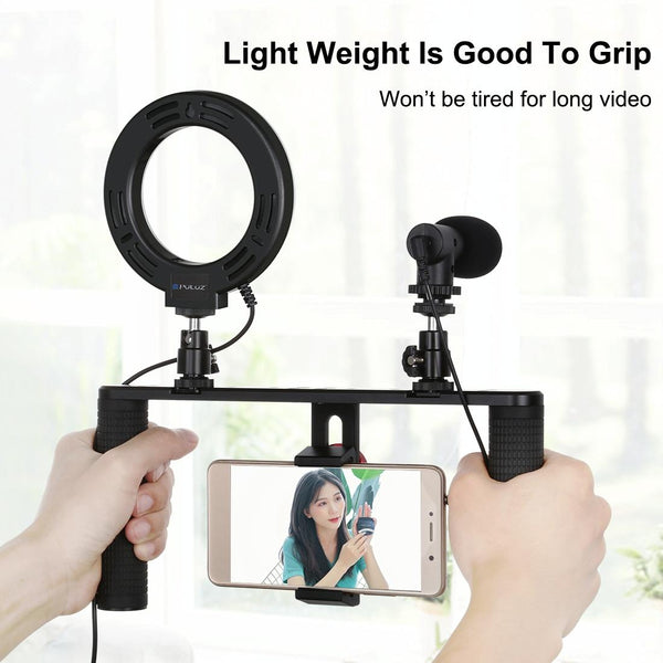 4 In 1 Vlogging Kit With 4.7 Ring Light Mic Tripod & Stabilizer Other Tripods & Supports