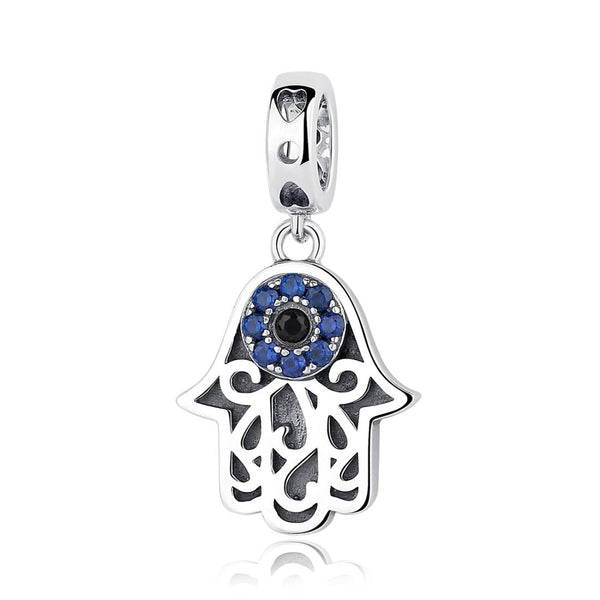 925 Sterling Silver Evil Eye Hand Charm Unique Design Charms & Pendants