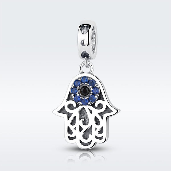 925 Sterling Silver Evil Eye Hand Charm Unique Design Charms & Pendants