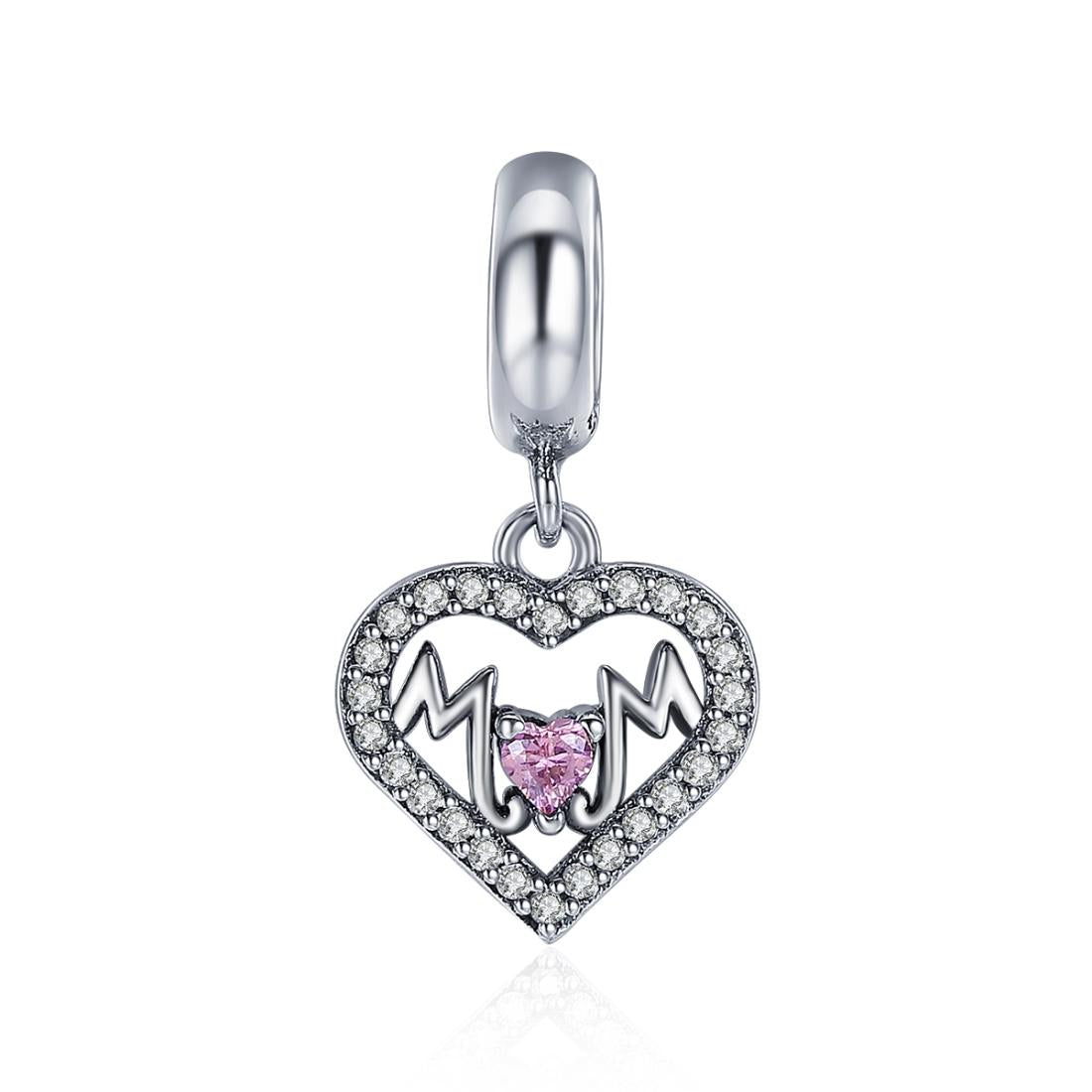 925 Sterling Silver Love Mother Heart Pendant For Diy Bracelets & Necklaces Charms & Pendants