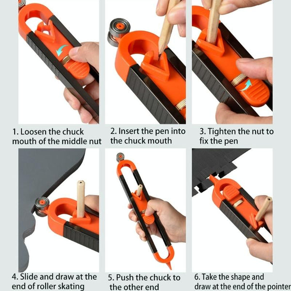 Locking Contour Gauge For Precise Profile Scribing Woodcarving Hand Tools