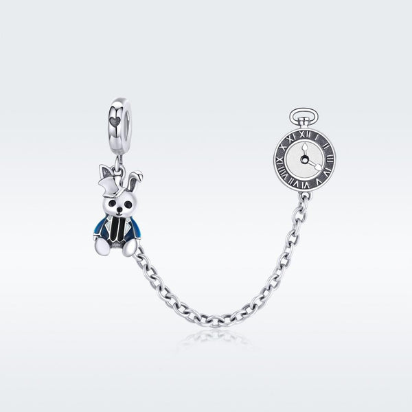 925 Sterling Silver Rabbit Safety Chain For Diy Bracelets Charms & Pendants