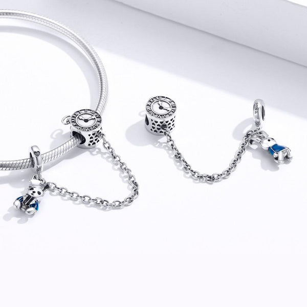 925 Sterling Silver Rabbit Safety Chain For Diy Bracelets Charms & Pendants