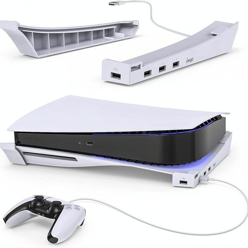 4 Port Usb Hub Base For Ps5 Horizontal Stand Mounts & Stands