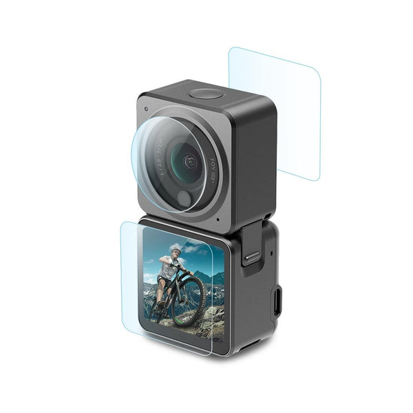 9H Tempered Glass Film For Dji Action 2 3 In 1 Lens With Front And Back Lcd Display Camera Screen Protectors