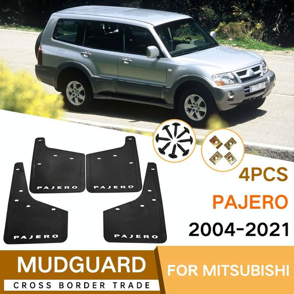 For Mitsubishi Pajero 2004 2021 4Pcs / Set Car Auto Soft Plastic Splash Flaps Fender Guard Fenders & Mud Guards