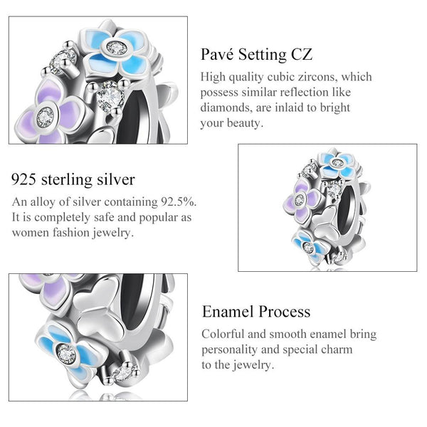 925 Sterling Silver Butterfly Love Flower Beads For Diy Bracelets & Necklaces Craft Beads