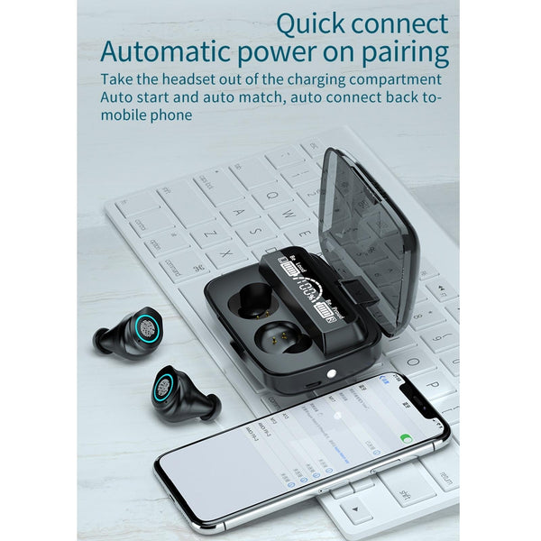 Waterproof Wireless Bluetooth Earphones With Touch Screen And Charging Box Earbuds