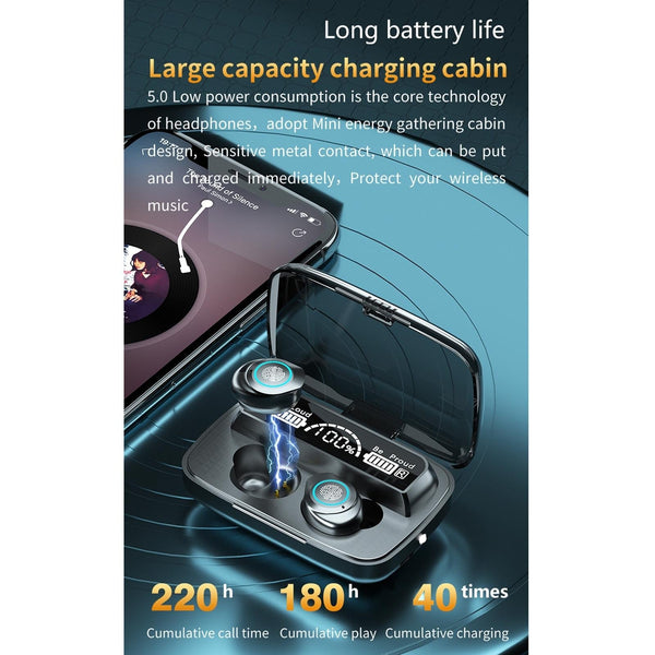 Waterproof Wireless Bluetooth Earphones With Touch Screen And Charging Box Earbuds