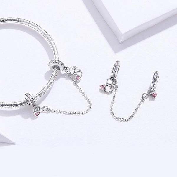 925 Sterling Silver Cat Safety Chain For Diy Bracelets