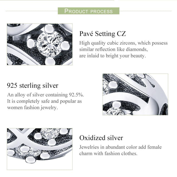 925 Sterling Silver Stylish Beaded Bracelet Accessories Charms & Pendants