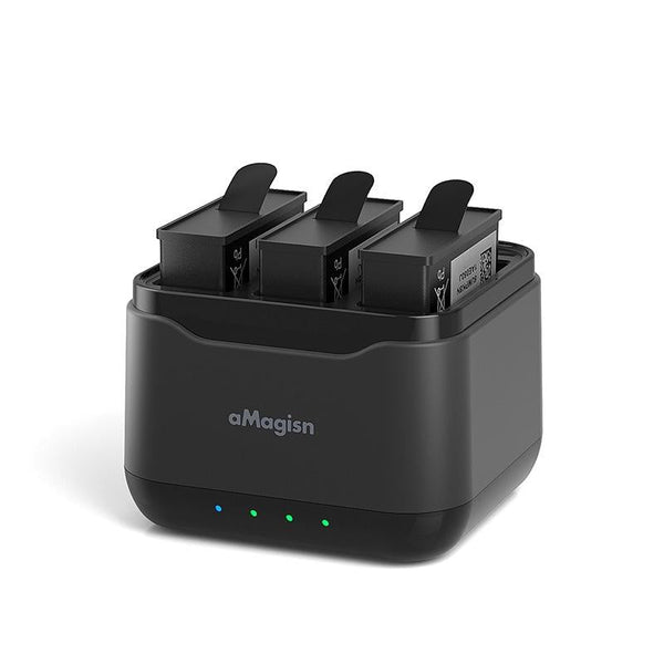 Amagisn Charger Base For Batteries With Triple Charging Slots And Indicator Chargers & Cradles