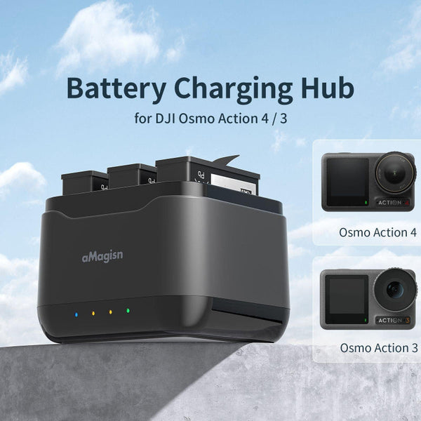 Amagisn Charger Base For Batteries With Triple Charging Slots And Indicator Chargers & Cradles