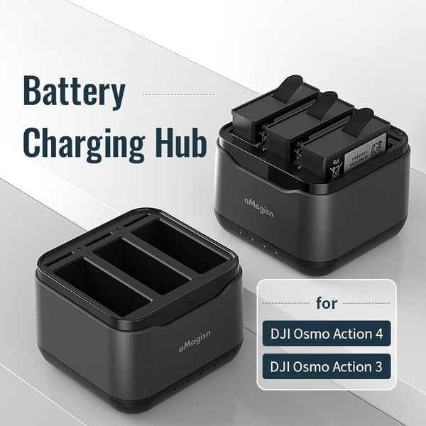 Amagisn Charger Base For Batteries With Triple Charging Slots And Indicator Chargers & Cradles