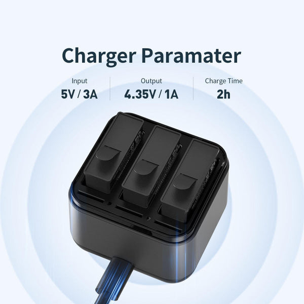 Amagisn Charger Base For Batteries With Triple Charging Slots And Indicator Chargers & Cradles