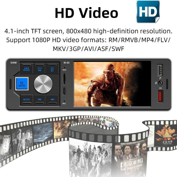 4 Inch Touch Car Radio Bluetooth Mp5 Player + Remote Other Car Audio