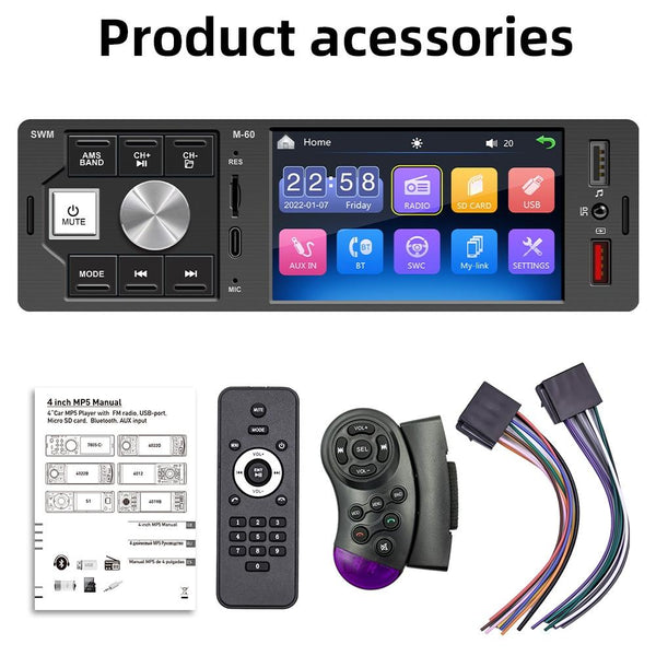 4 Inch Touch Car Radio Bluetooth Mp5 Player + Remote Other Car Audio