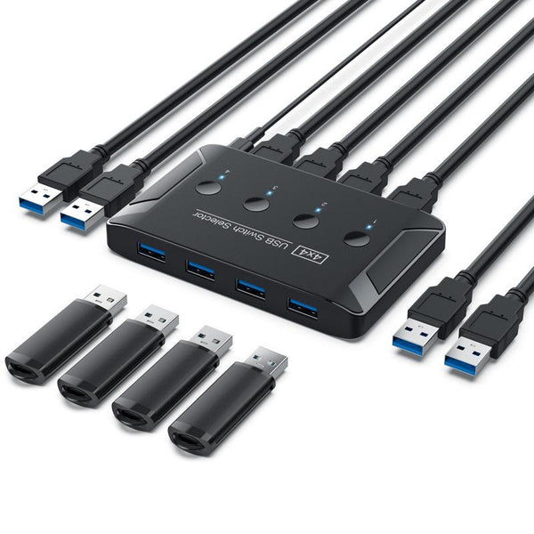 4 Port Usb3.0 Printer Switcher Hub Kvm Switches