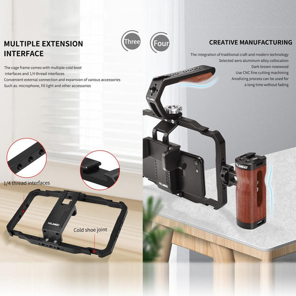 Smartphone Video Rig With Stabilizer Handles For Vlogging And Live Broadcast Stabilizers