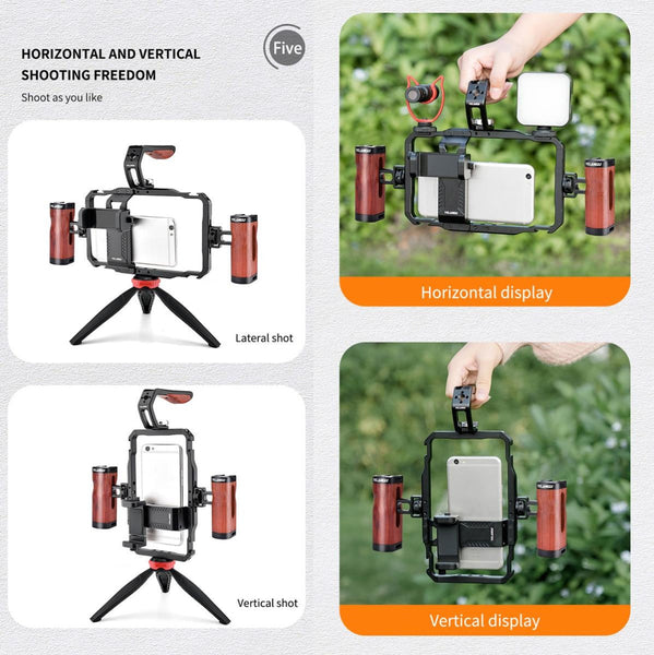 Smartphone Video Rig With Stabilizer Handles For Vlogging And Live Broadcast Stabilizers